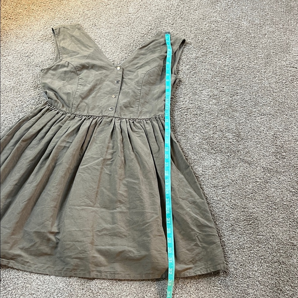 TOPSHOP Boutique Cotton Linen army green true jumper for layering FLOUNCE! sz6 - Picture 5 of 9
